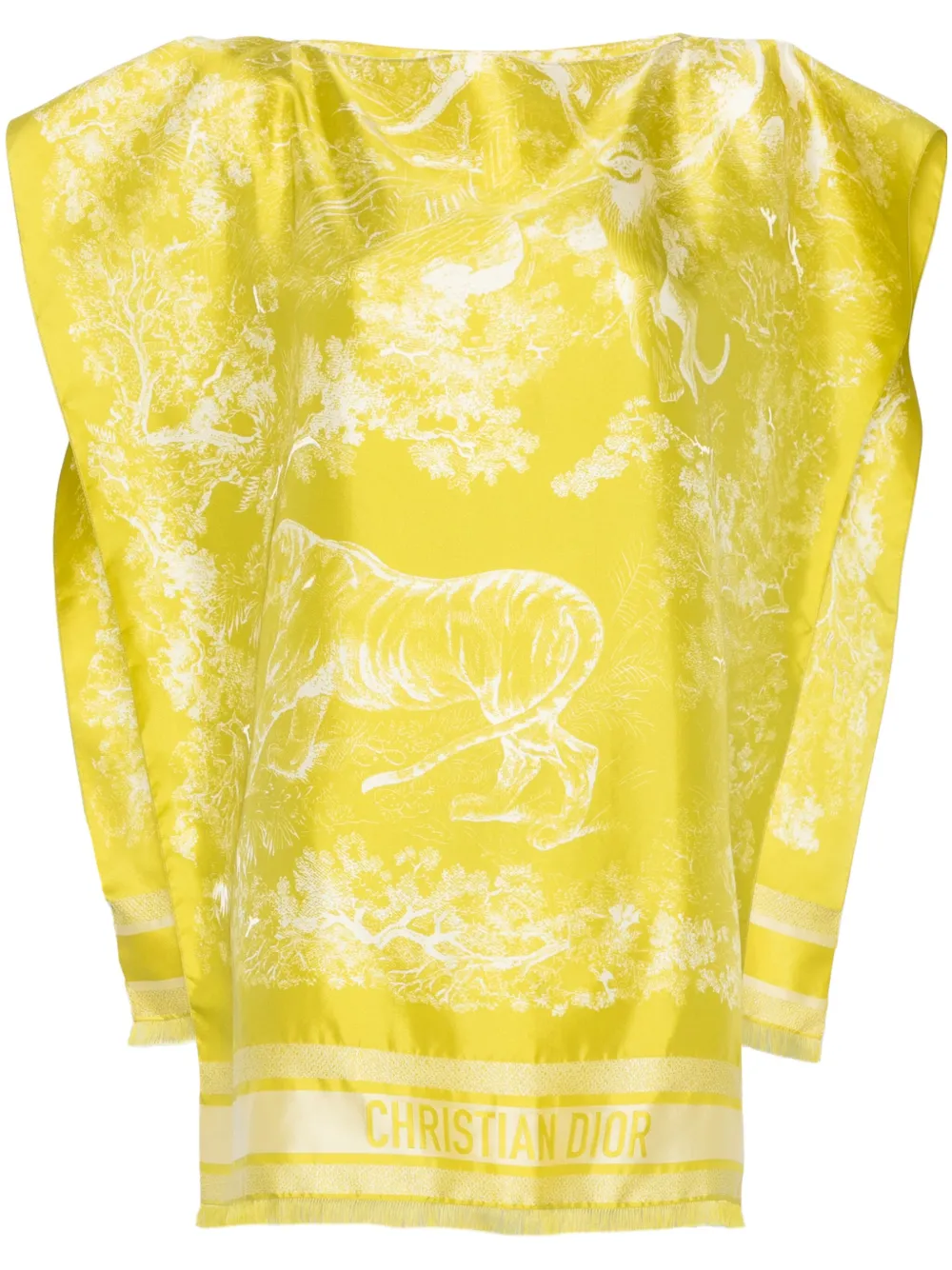 Toile De Jouy-print poncho