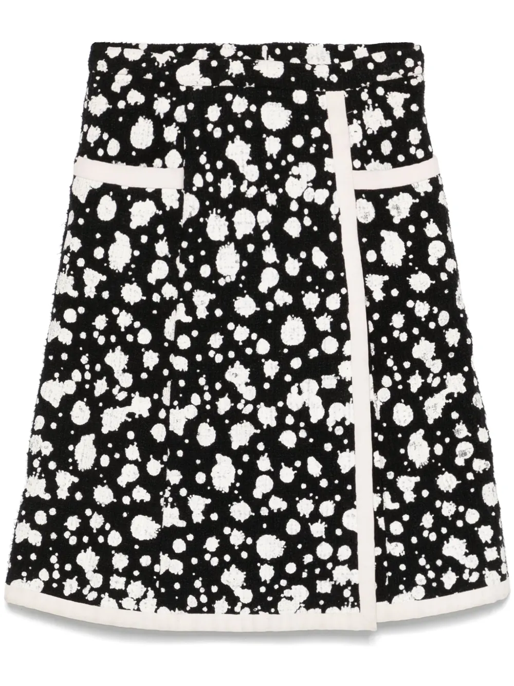 CHANEL Pre-Owned paint-splatter midi skirt | Black | Image 1