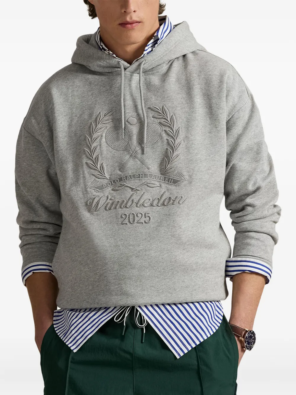 Polo Ralph Lauren x Wimbeldon hoodie met borduurwerk Grijs