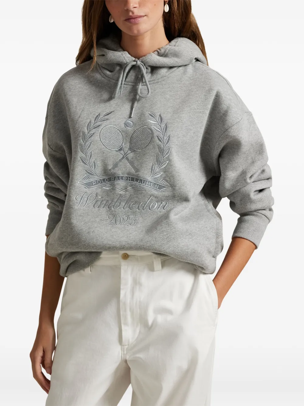 Polo Ralph Lauren x Wimbeldon hoodie met borduurwerk Grijs