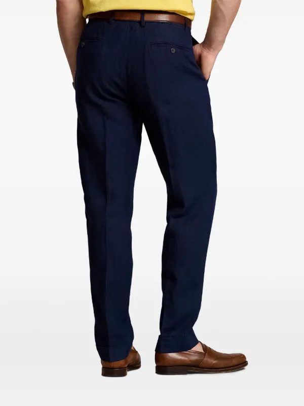 Polo Ralph Lauren Linen Trousers | Blue | FARFETCH ZA