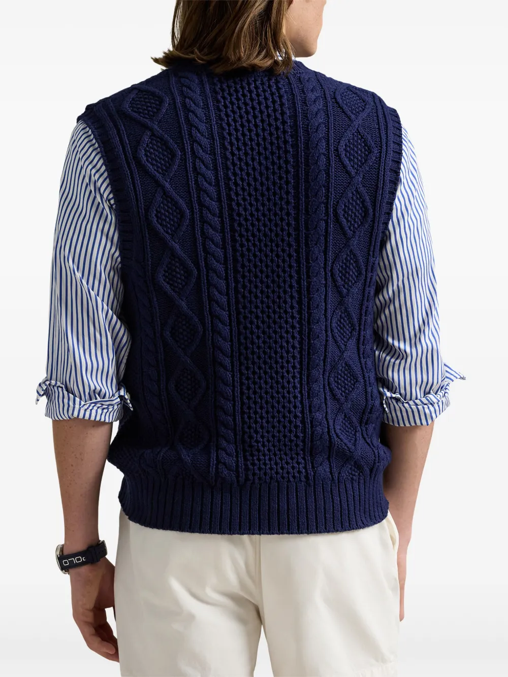 Polo Ralph Lauren Kabelgebreide spencer Blauw