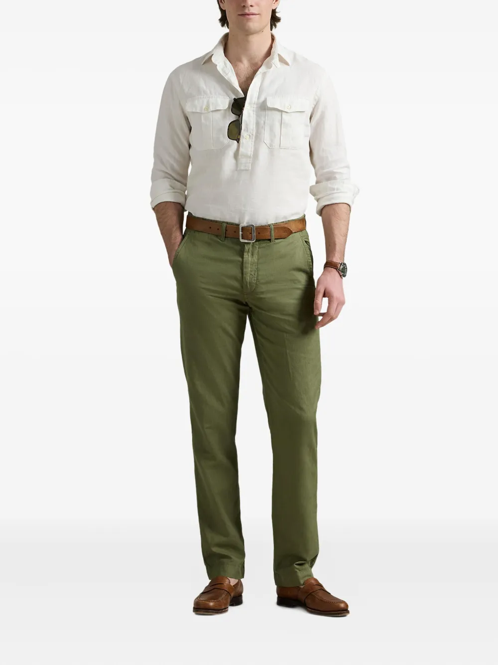 Polo Ralph Lauren Broek van linnenblend Groen