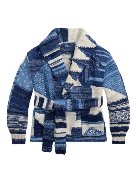 Polo Ralph Lauren patchwork belted cardigan