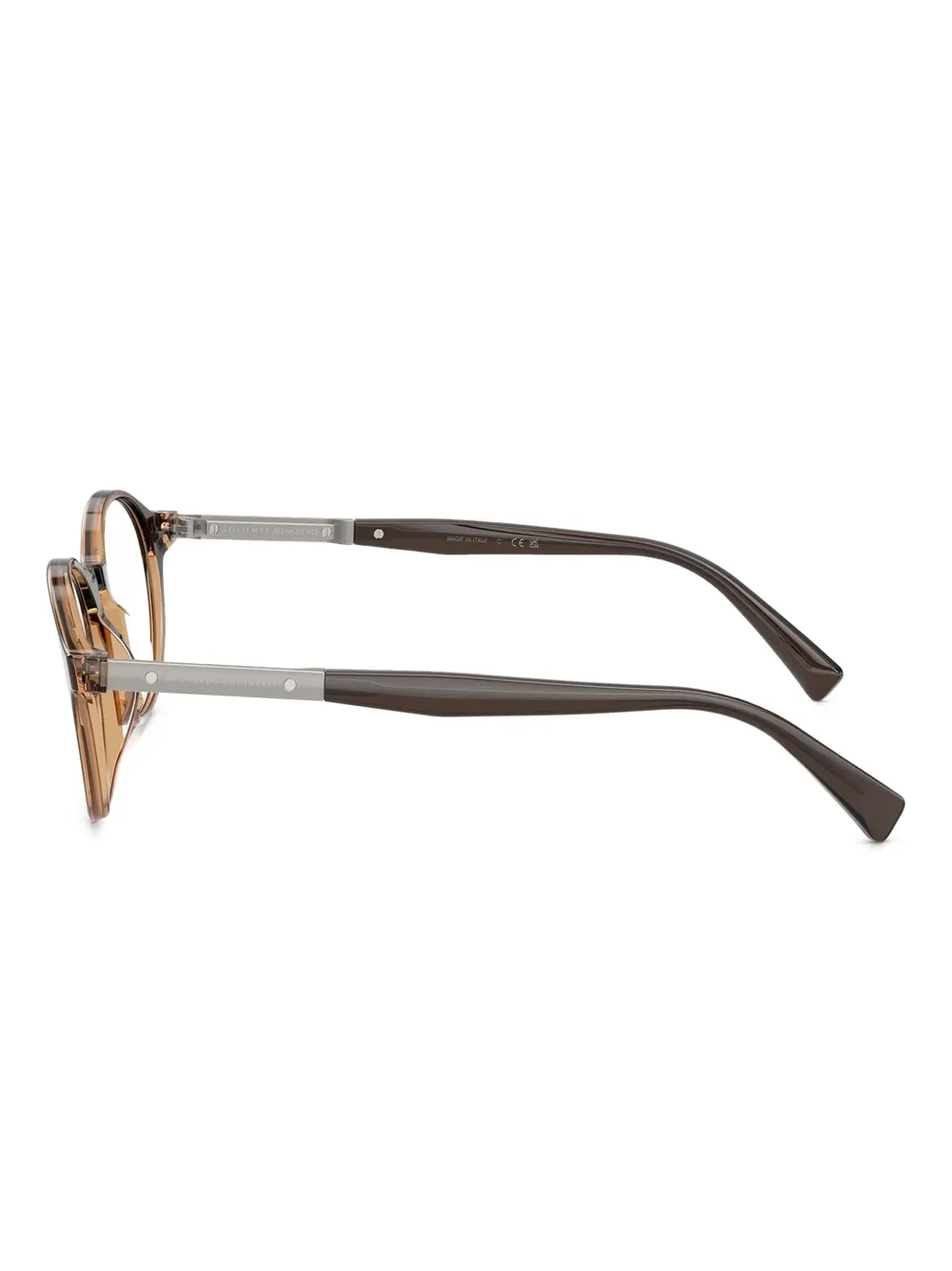 Brunello Cucinelli Bril met rond montuur Zwart