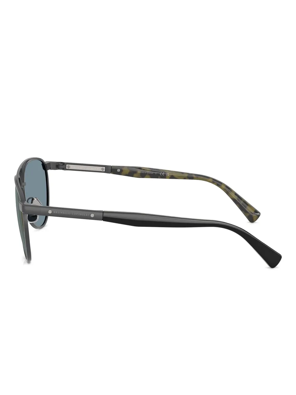 Brunello Cucinelli Titanium metalen zonnebril Zwart