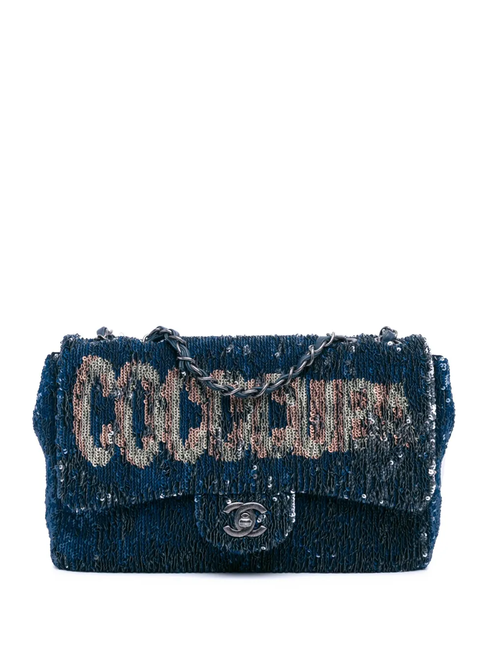 CHANEL Pre-Owned 2016-2017 Paris Cuba Medium Sequin Coco Cuba Single Flap shoulder bag | Blue | Image 1