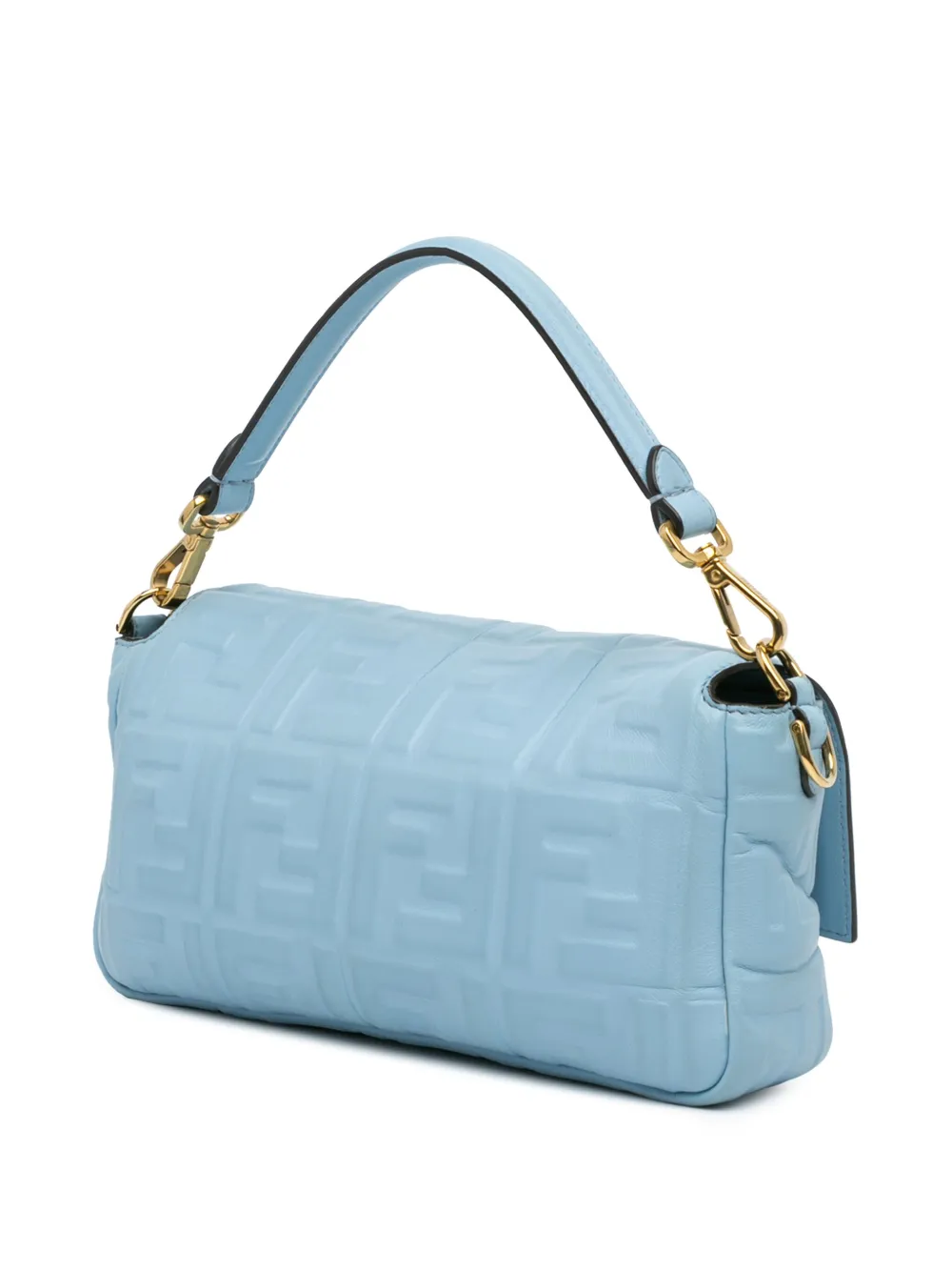 Fendi Pre-Owned 2010-2024 Zucca leren Baguette boekentas met reliëf - Blauw