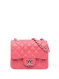 CHANEL Pre-Owned 2019 Mini Square Classic Lambskin Single Flap crossbody bag - Pink
