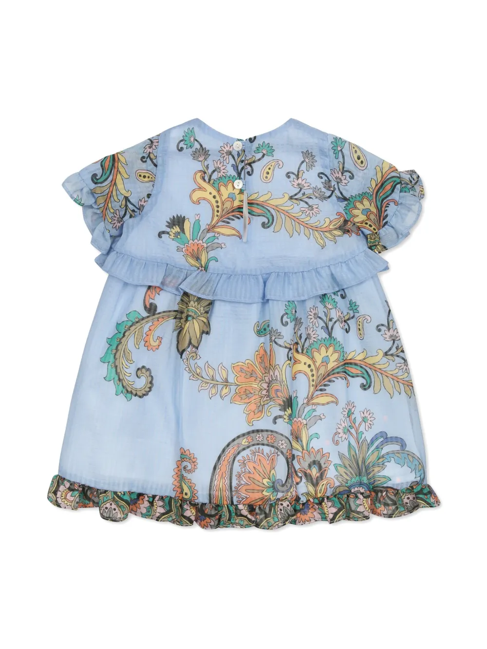 ETRO KIDS ruffle paisley-print dress - Blauw