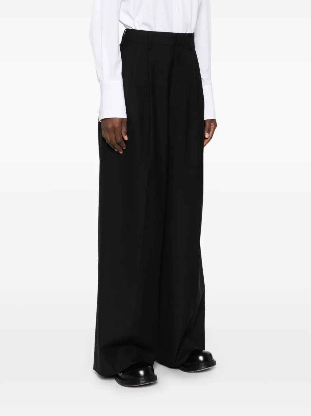 Junya Watanabe Broek met geplooid detail Zwart