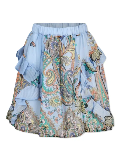ETRO KIDS ruffled paisley-print skirt 