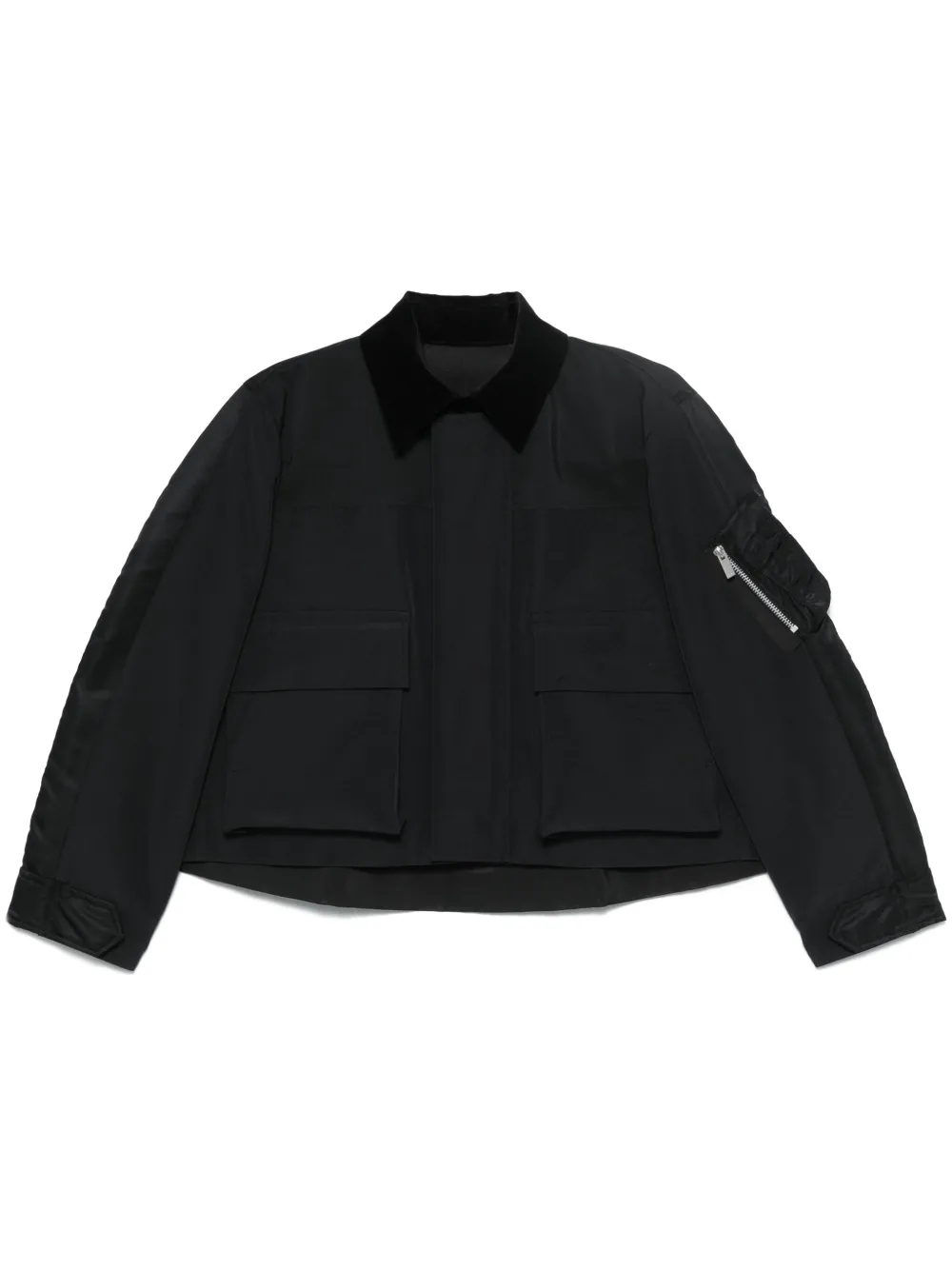 Sacai Cropped jack Zwart
