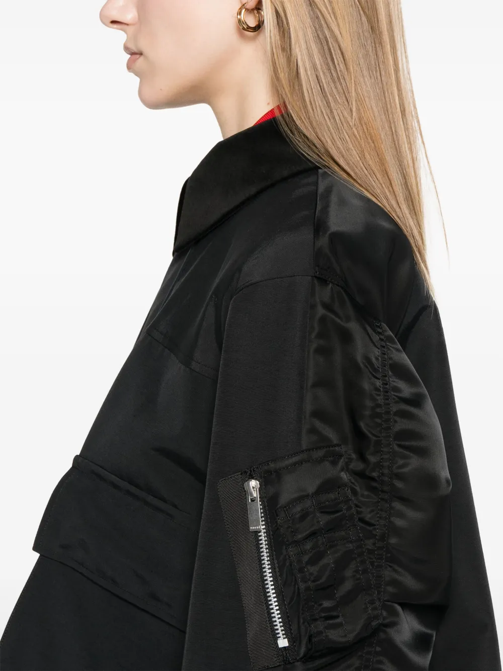 sacai Cropped jack Zwart