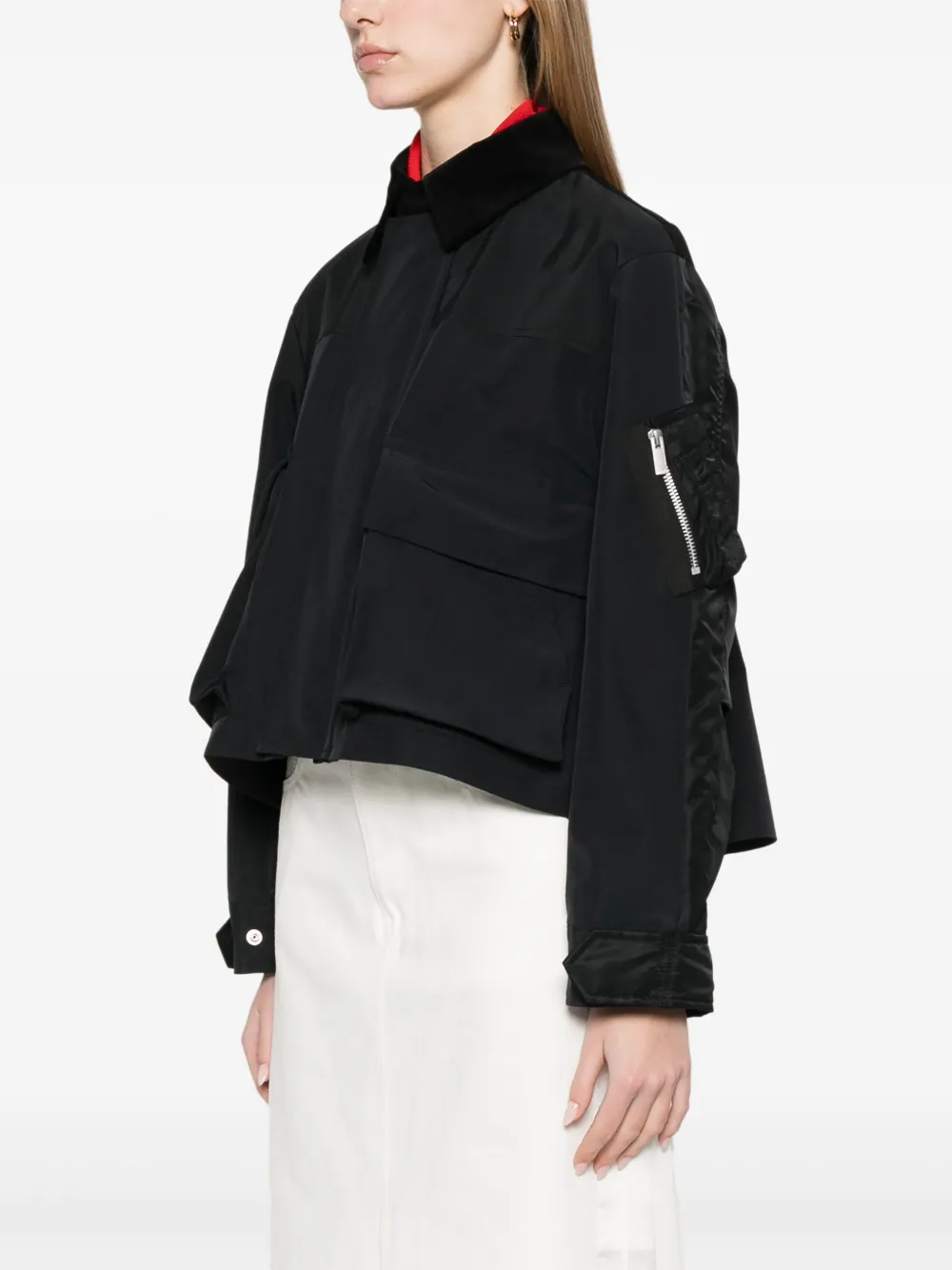 sacai Cropped jack Zwart