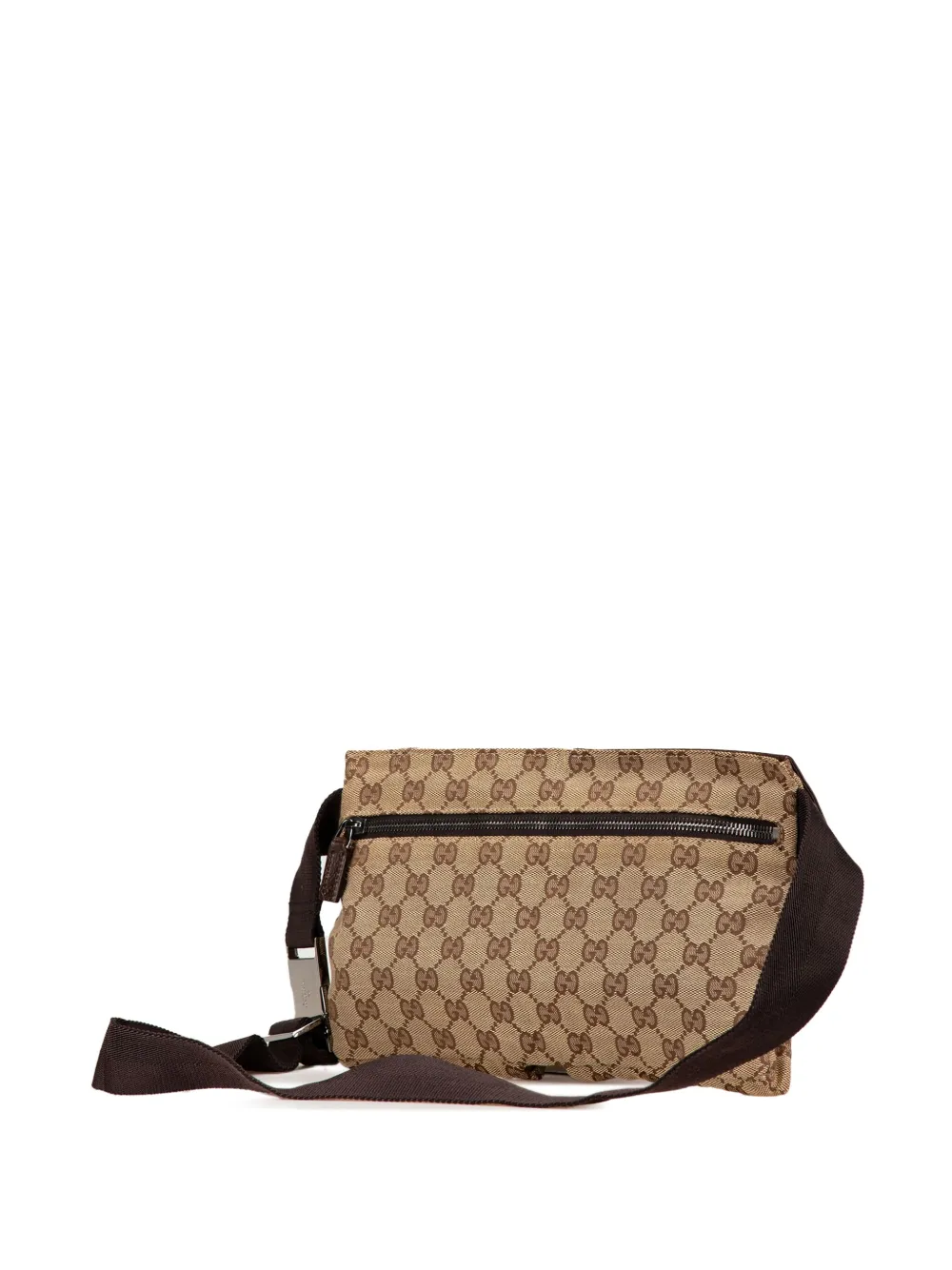 Gucci Pre-Owned 2000-2015 GG Canvas Double Pocket belt bag - Bruin