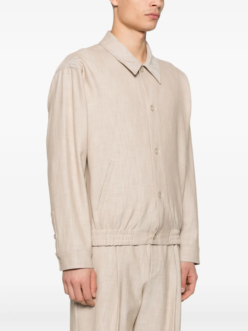 Simkhai Archibald Shirt Jacket Natural Linen In Nude