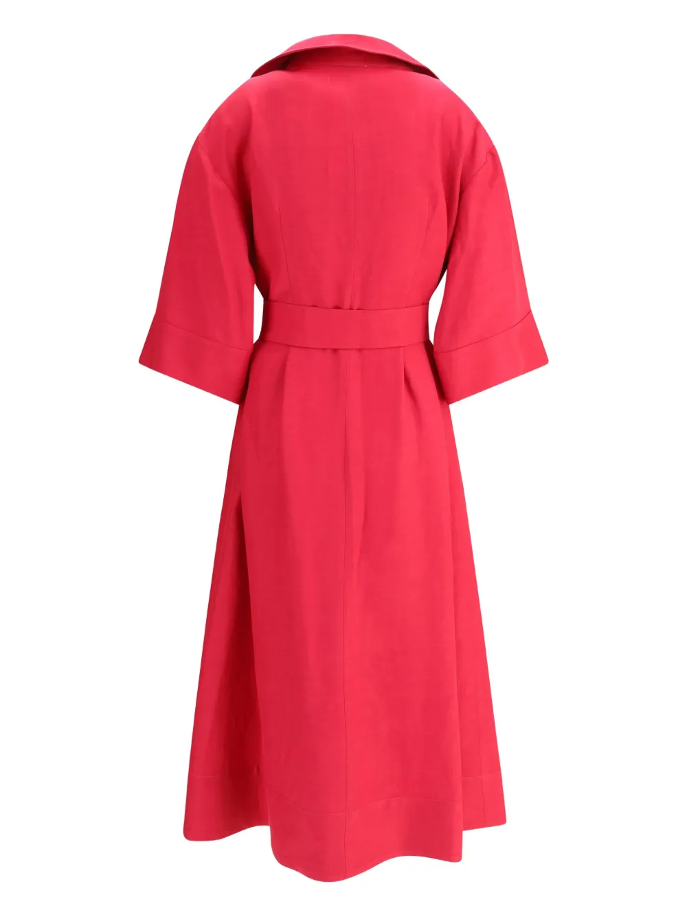 P.A.R.O.S.H. collared belted midi dress - Rood