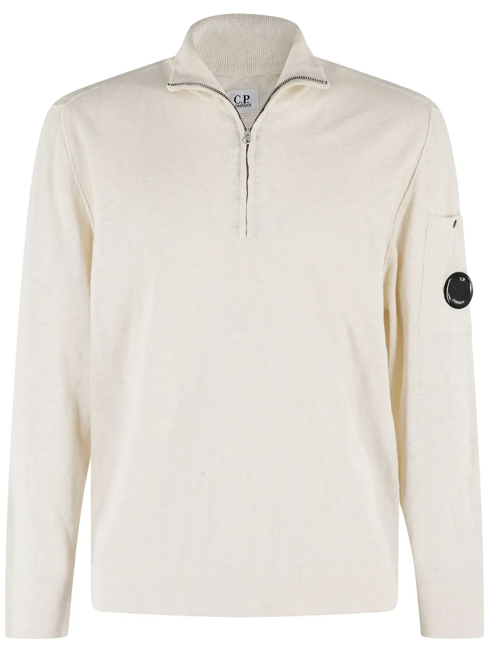C.P. Company Kids sudadera con cuello de playera tipo polo | blanco | Image 1