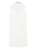 LàTaRa embroidered silk dress - Neutrals