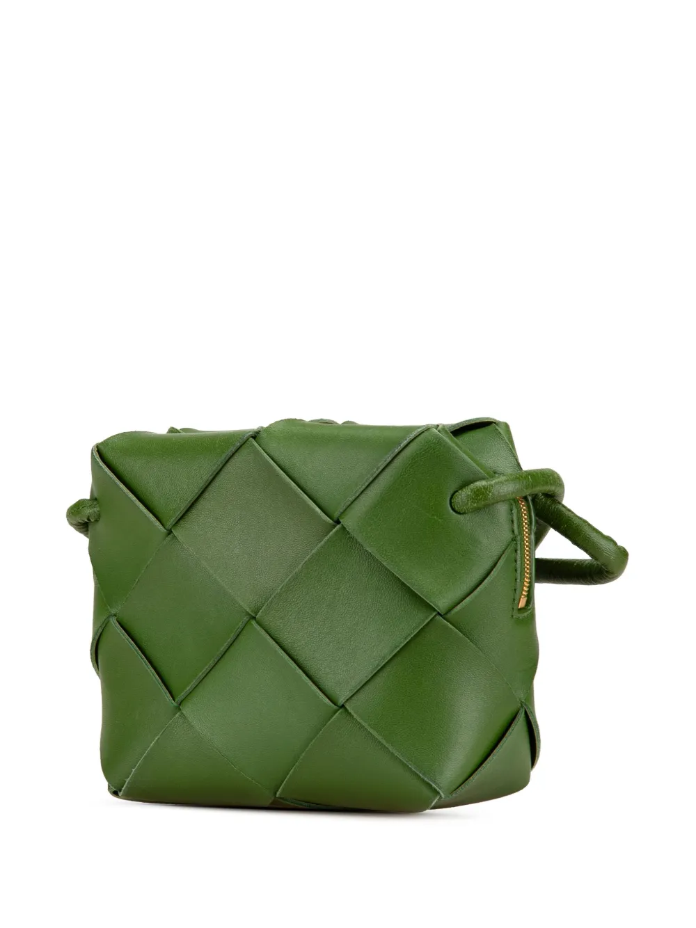 Bottega Veneta Pre-Owned 2021-2024 kleine lamsleren Intreccio Cassette Camera Bag crossbodytas - Groen