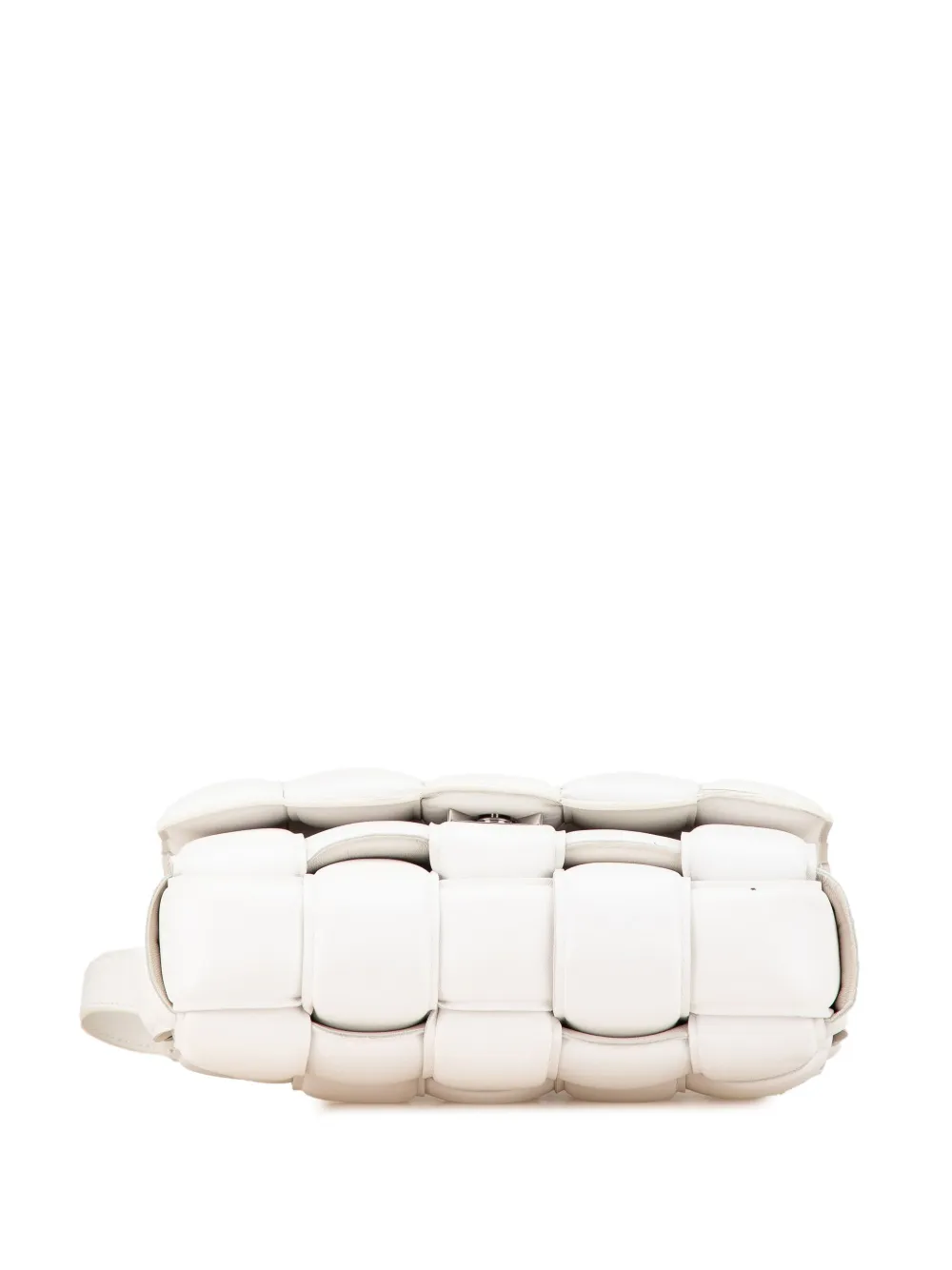 Pre-owned Bottega Veneta 2012-2024 Nappa Intrecciato Padded Cassette Crossbody Bag In White