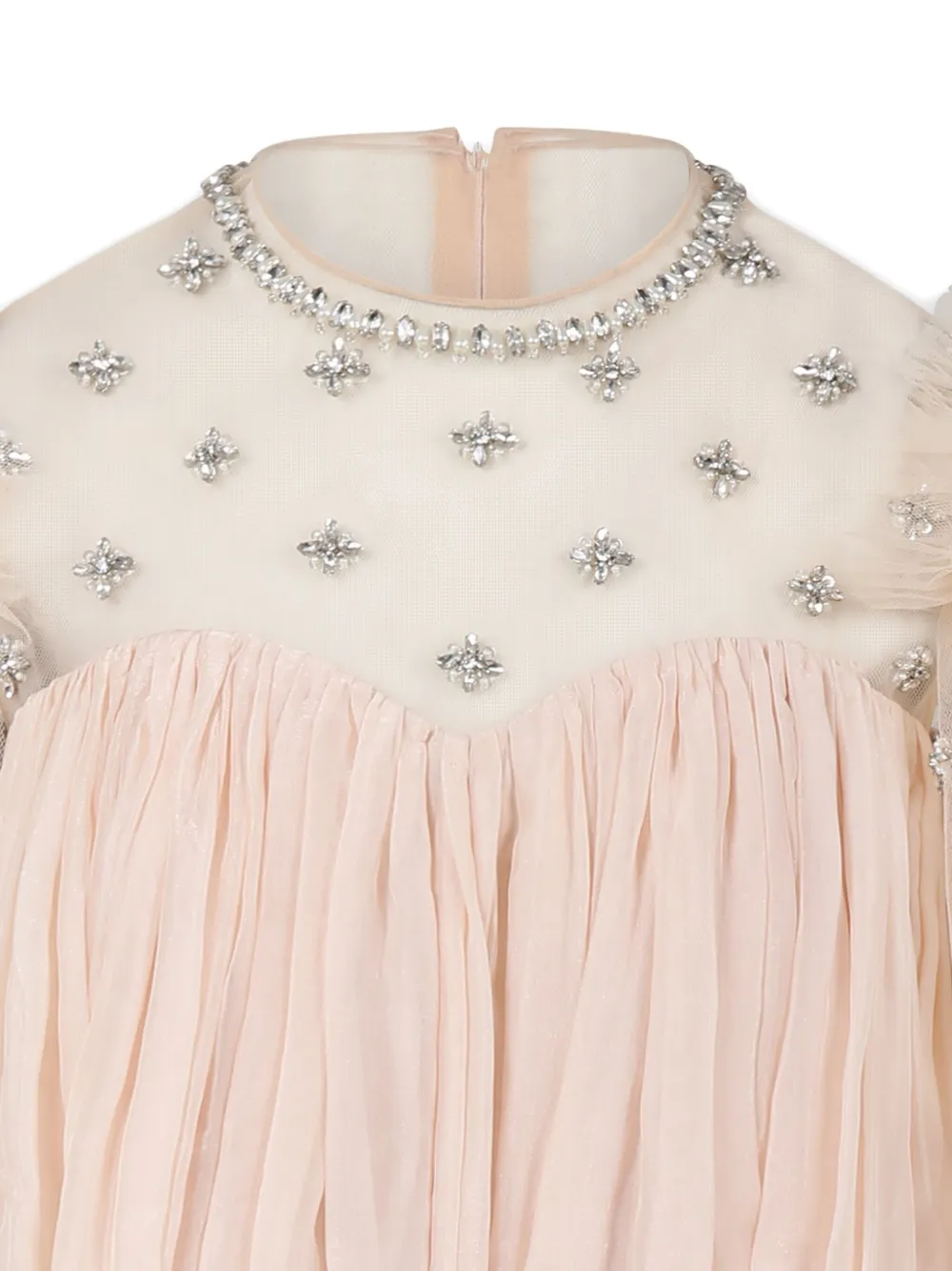 Shop Làtara Crystal-embellished Silk Dress In Pink