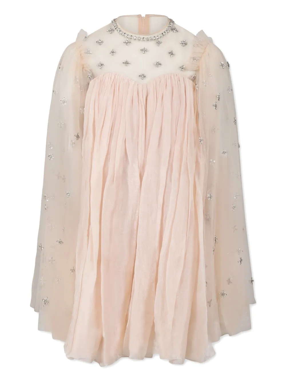 Shop Làtara Crystal-embellished Silk Dress In Pink