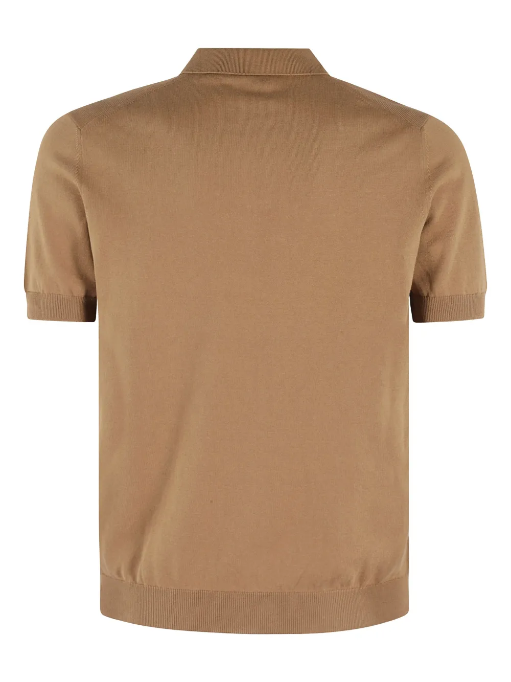 Tagliatore Poloshirt met geribbeld detail - Beige