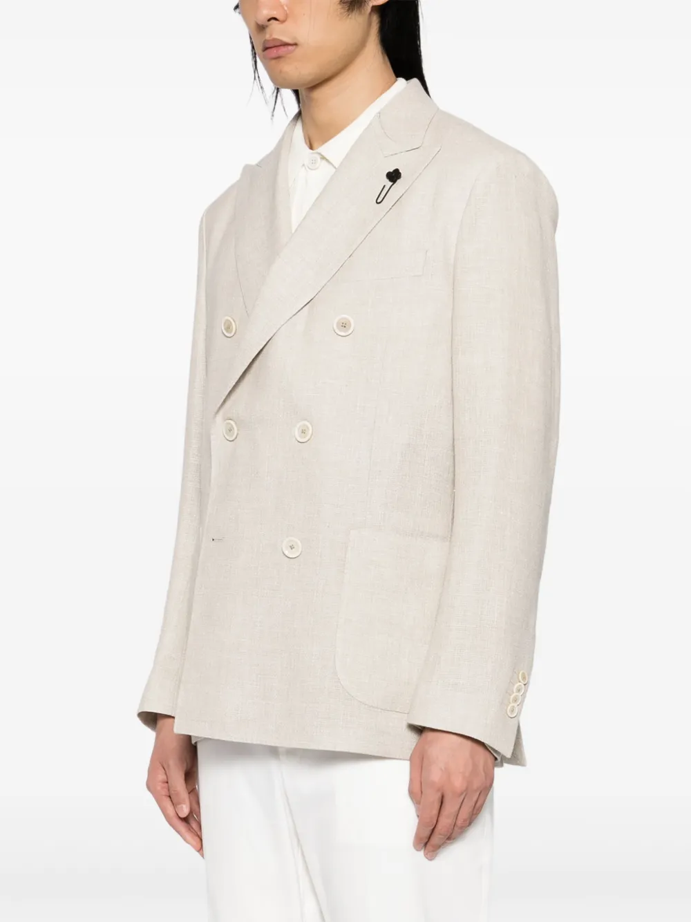 Lardini Blazer met dubbele rij knopen Beige
