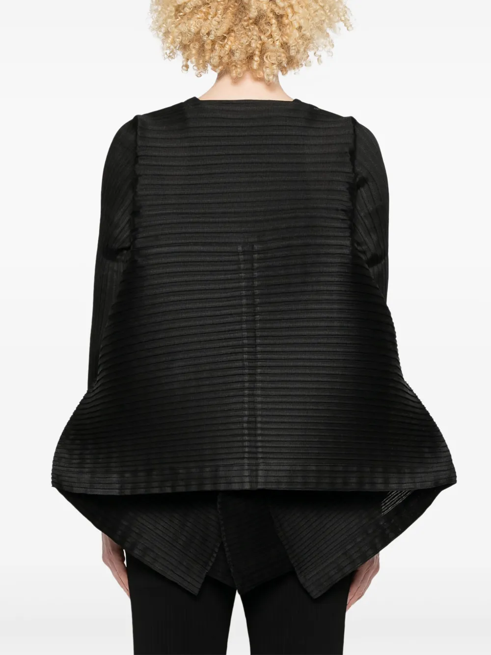 Shop Issey Miyake Plissé Top In Black