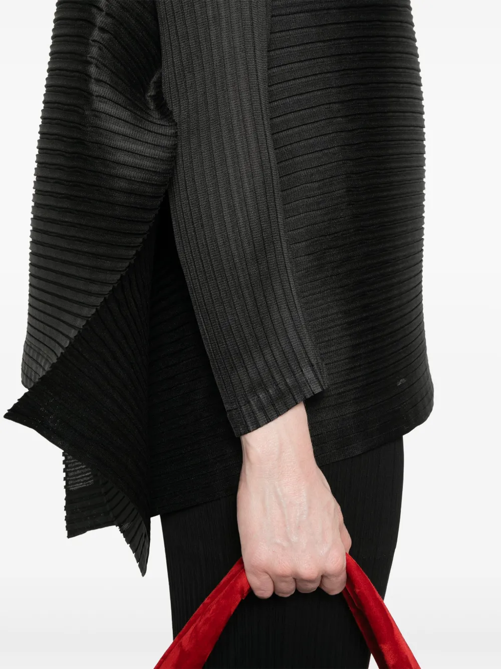 Shop Issey Miyake Plissé Top In Black