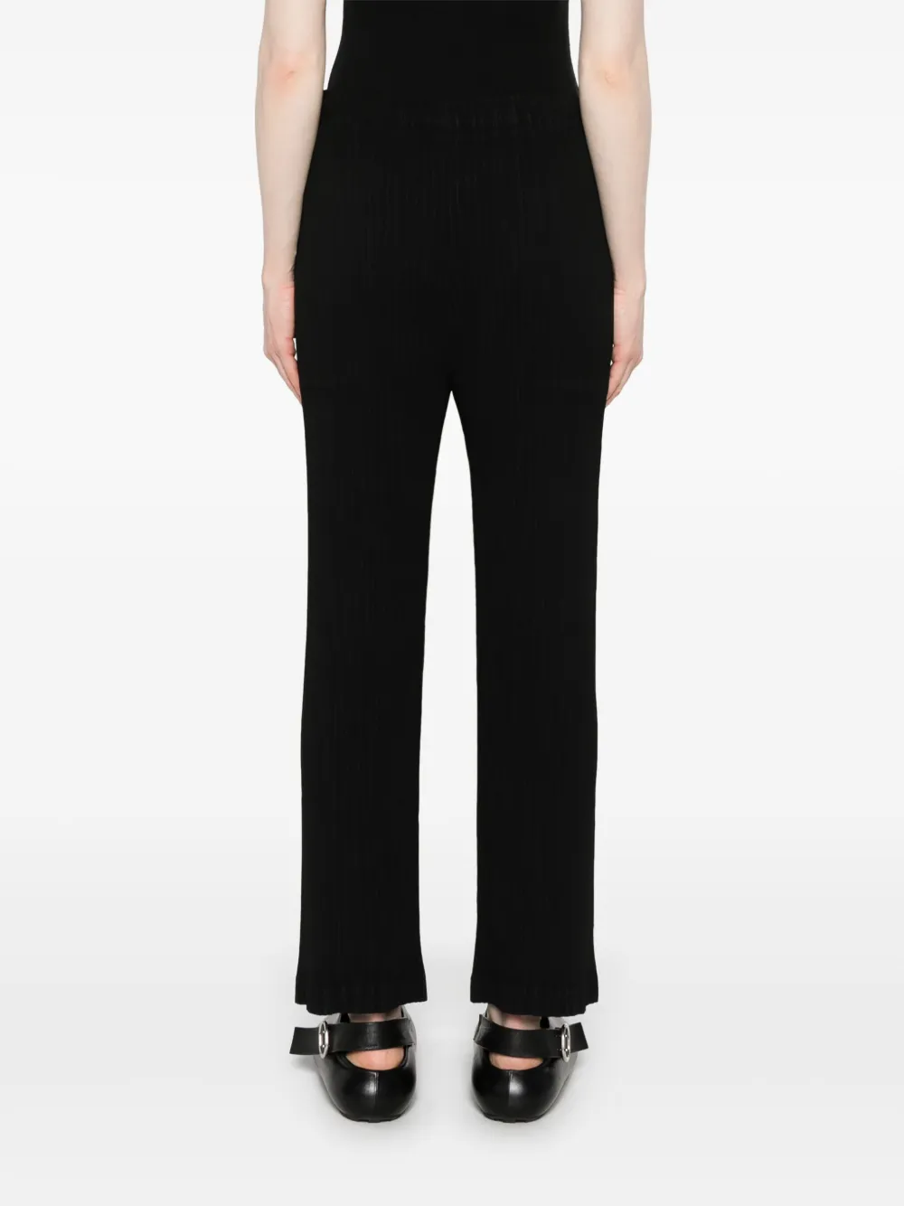 Issey Miyake Broek met plooien Zwart