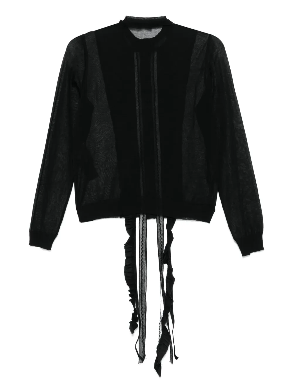 Ann Demeulemeester Blouse met kanten detail - Zwart