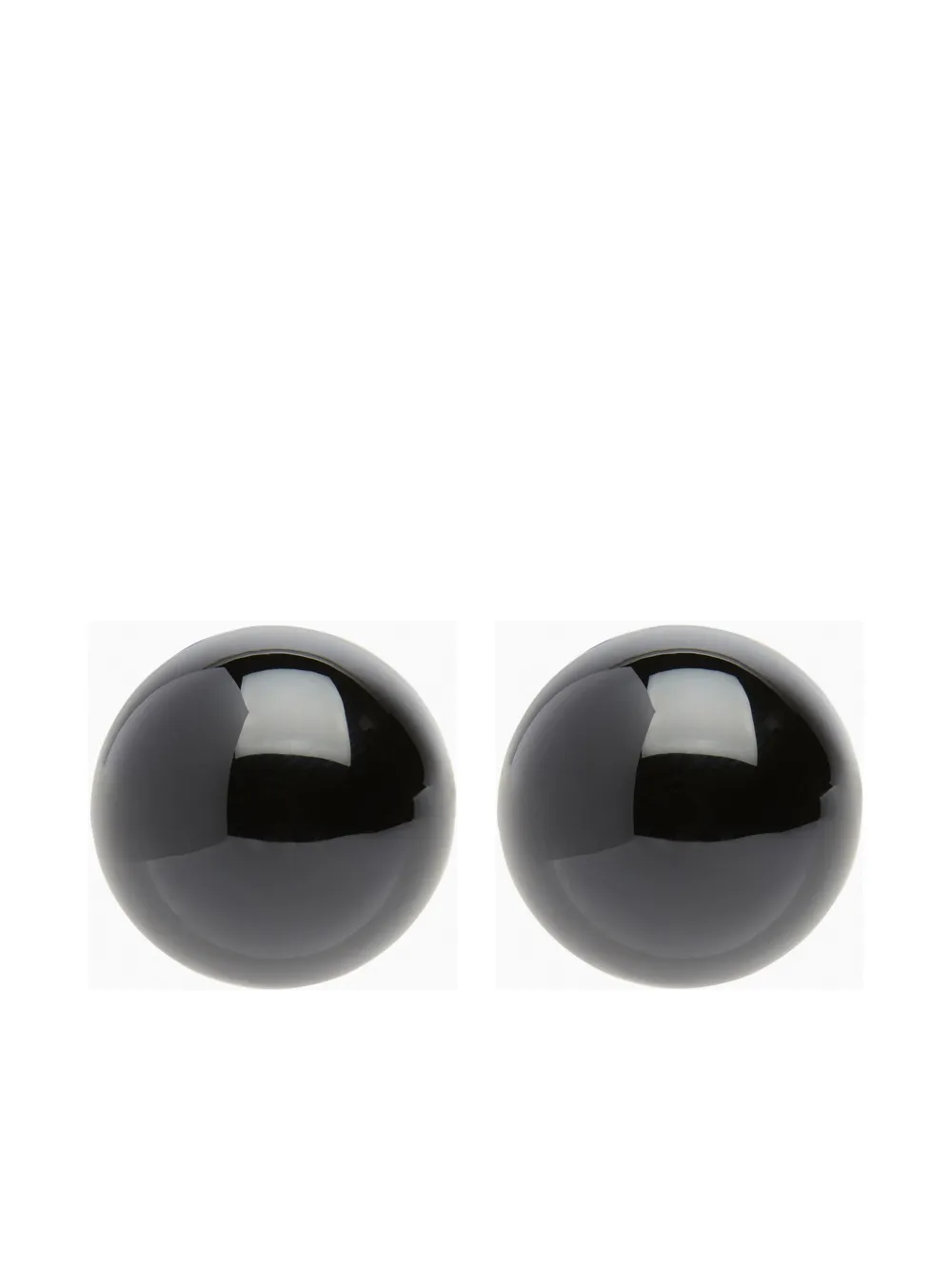 Nina Ricci Lacquered Sphere Earrings In Black