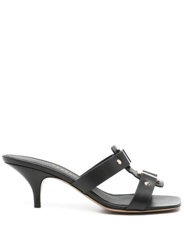 Salvatore Ferragamo ミュール　黒 Ferragamo レザーミュール | ブラック | FARFETCH JP
