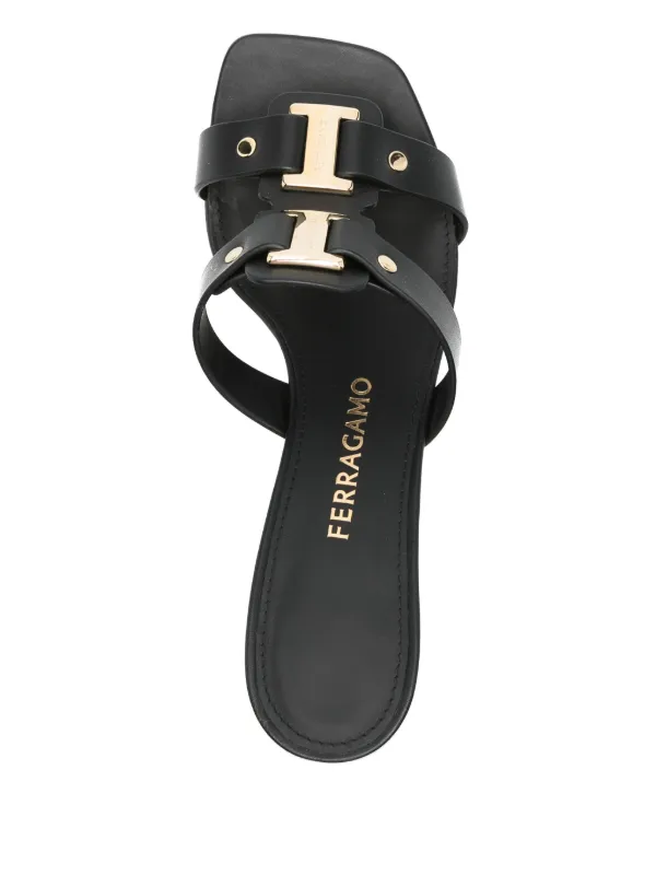 Ferragamo レザーミュール | ブラック | FARFETCH JP