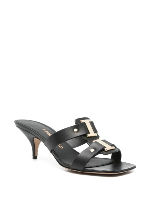 Ferragamo レザーミュール | ブラック | FARFETCH JP