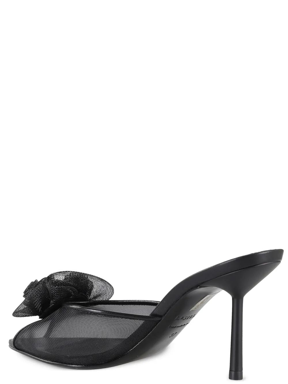 Le Silla Floral-appliqué Sandals In 黑色
