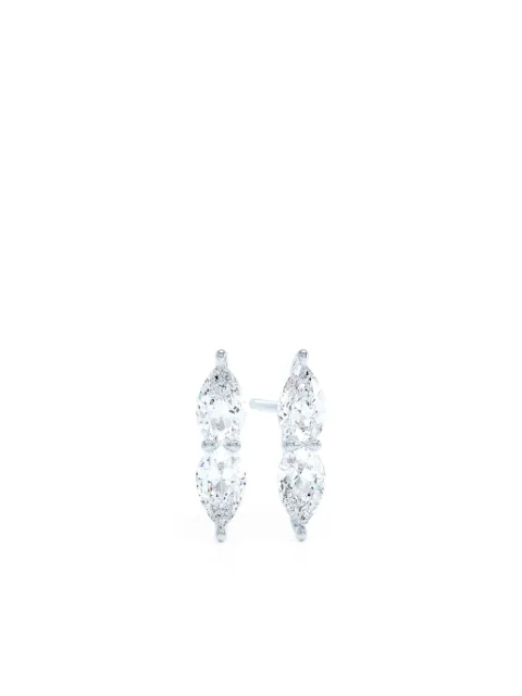 LOEV  18kt recycled white gold The Double Pear diamond earrings