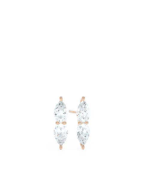 LOEV  18kt recycled rose gold The Double Pear diamond earrings