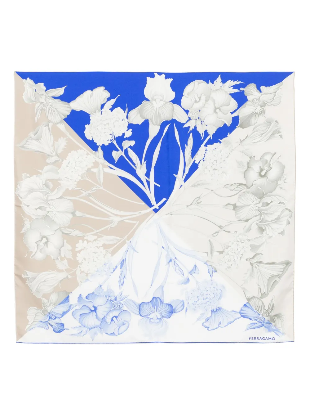 Hydrangea print silk scarf