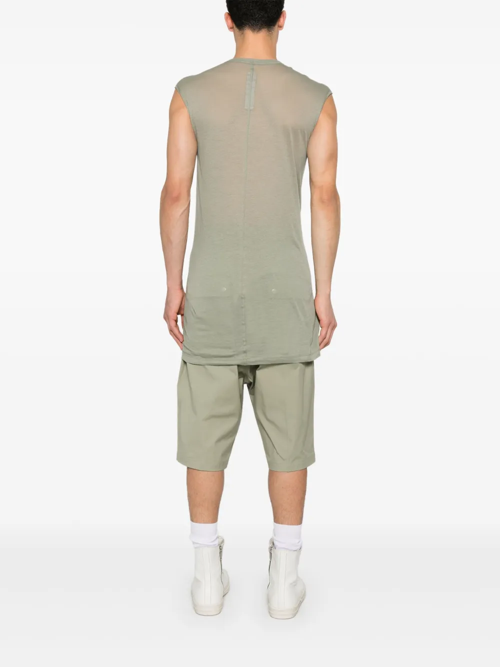 Rick Owens T-shirt met watervalhals Groen