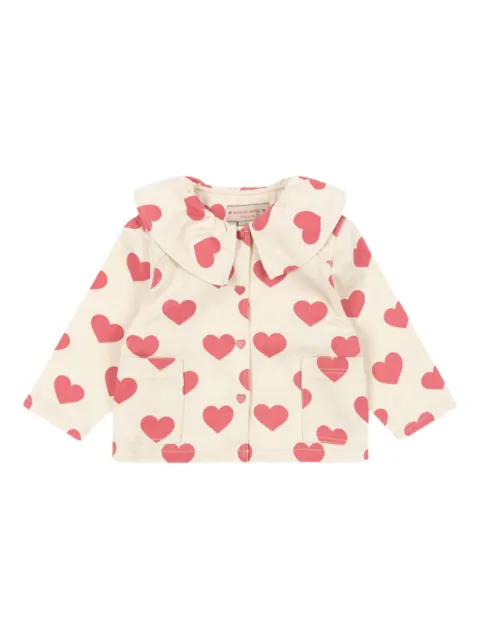 Konges Sløjd chamarra con corazones estampados