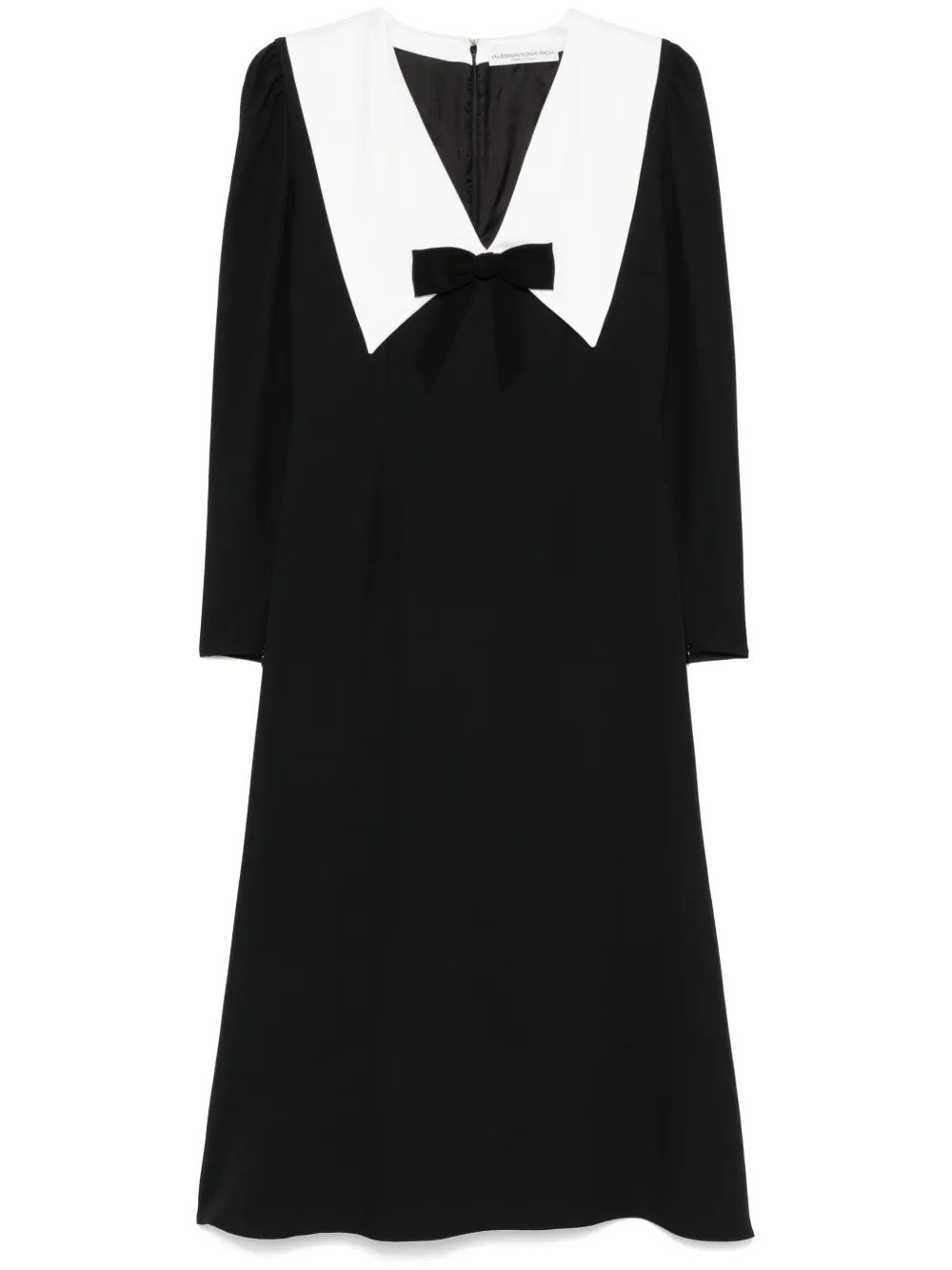 Alessandra Rich Midi-jurk van crêpe Zwart