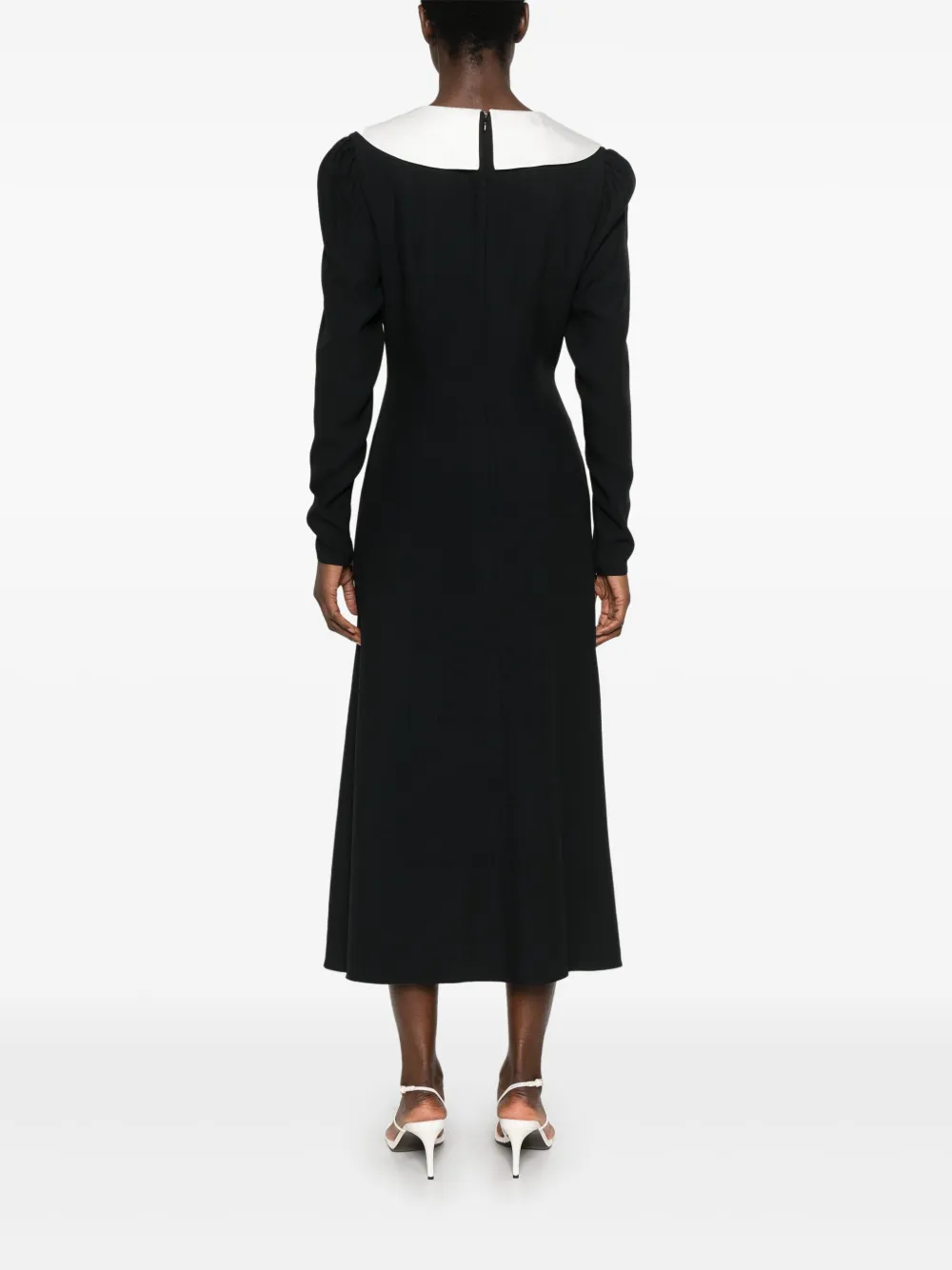 Alessandra Rich Midi-jurk van crêpe Zwart
