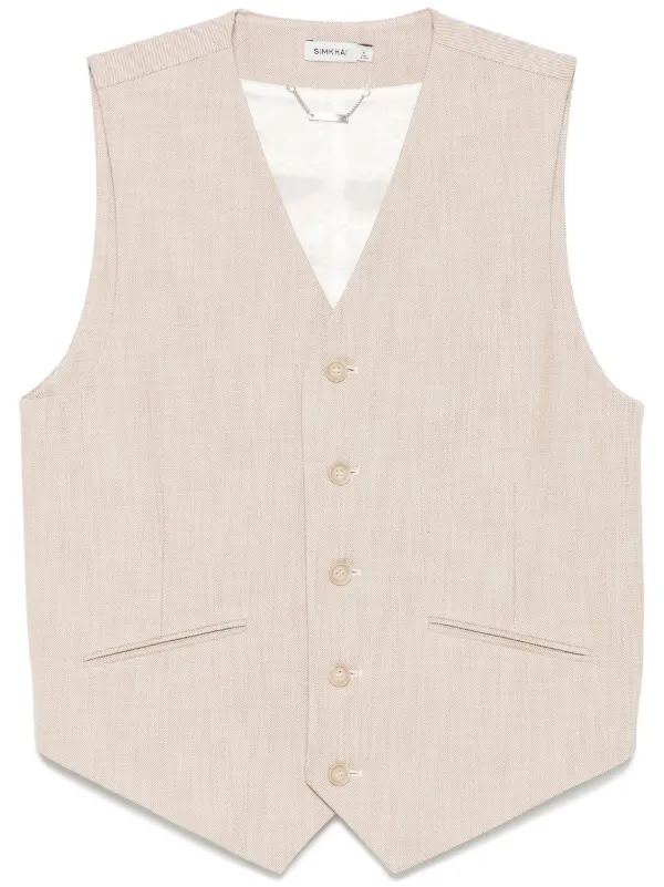 Simkhai George Waistcoat in Neutrals