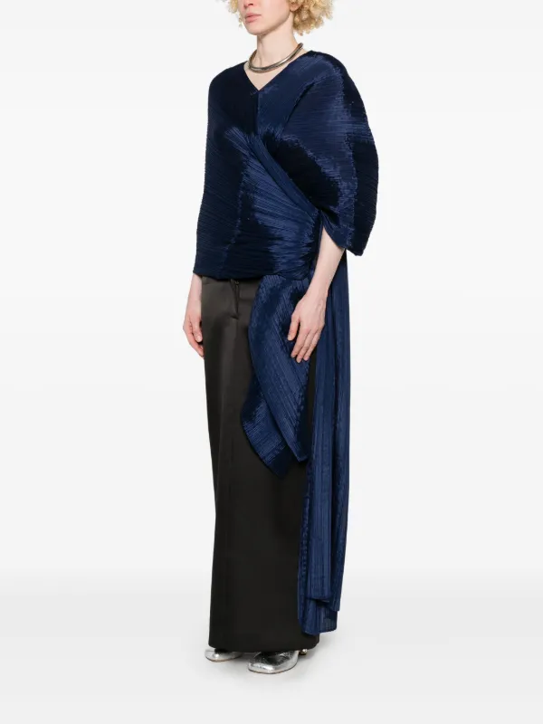 Pleats Please Issey Miyake Madame-T ポンチョ | ブルー