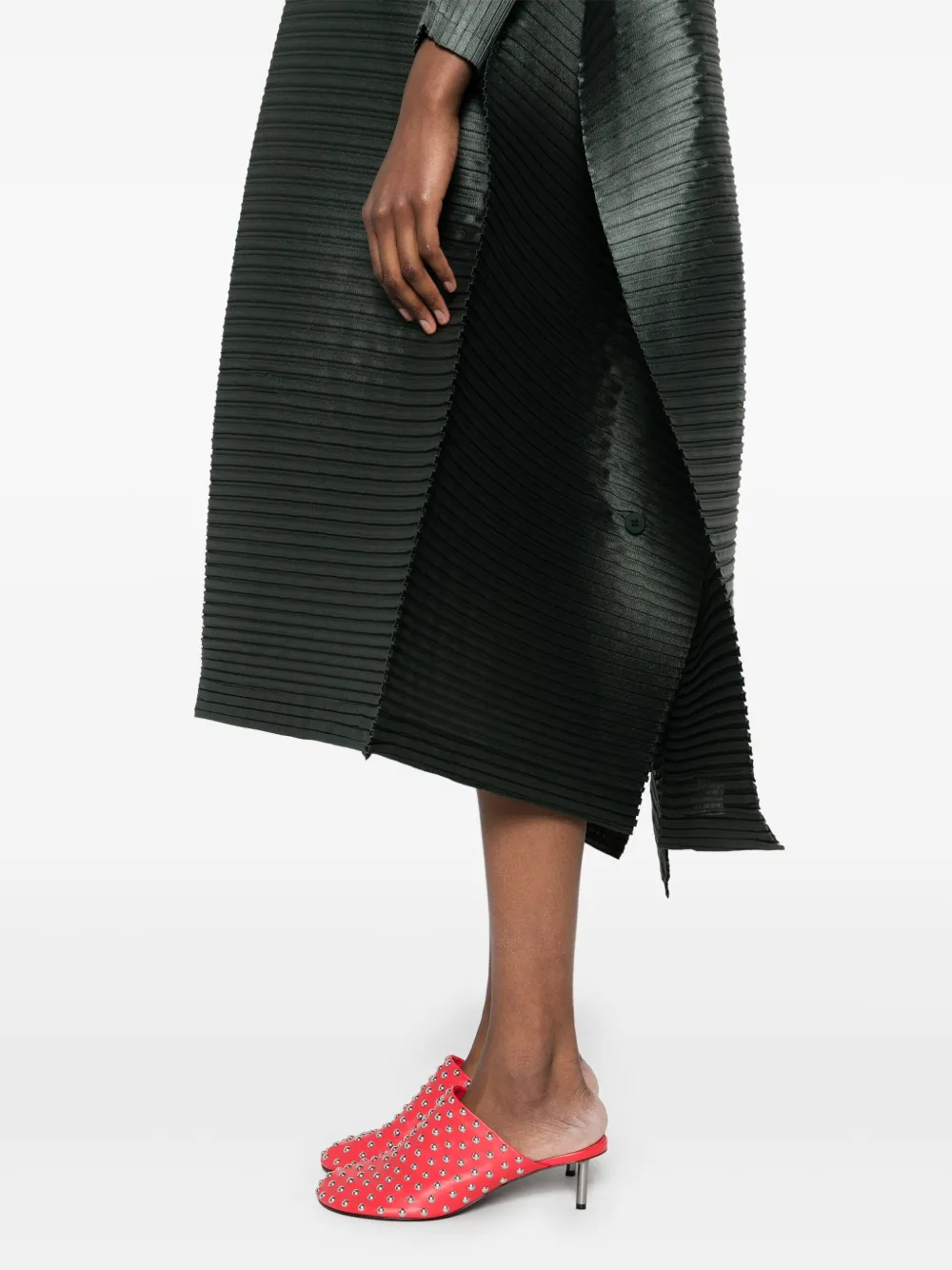 Issey Miyake Midi-jurk met vlakken Groen