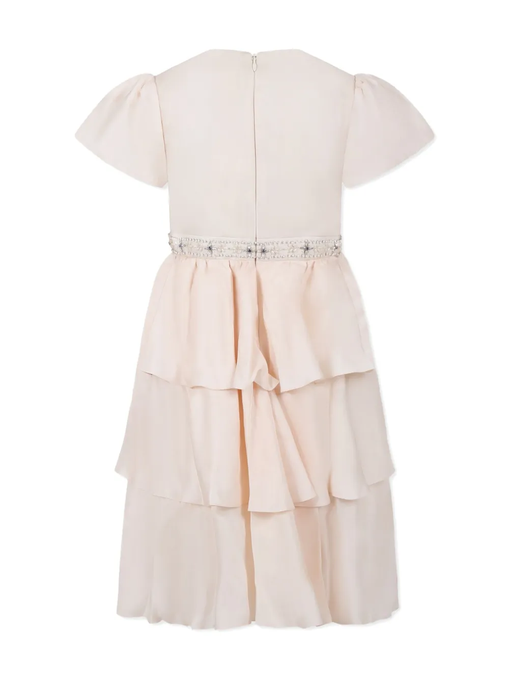 LàTaRa tiered-skirt silk dress - Beige